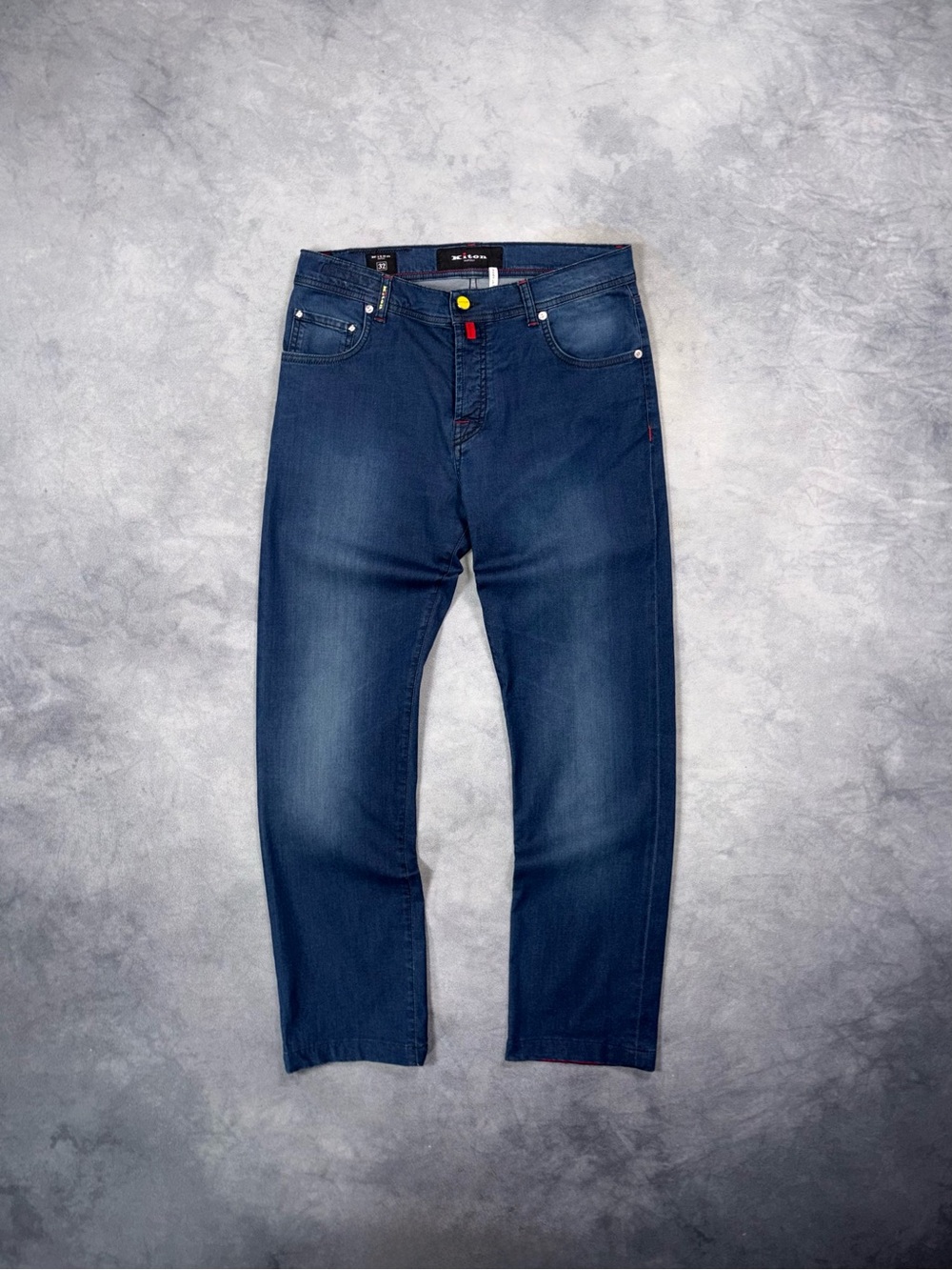 Kiton Napoli Italian Blue Faded Style Luxury Denim Jeans RRP1800$+